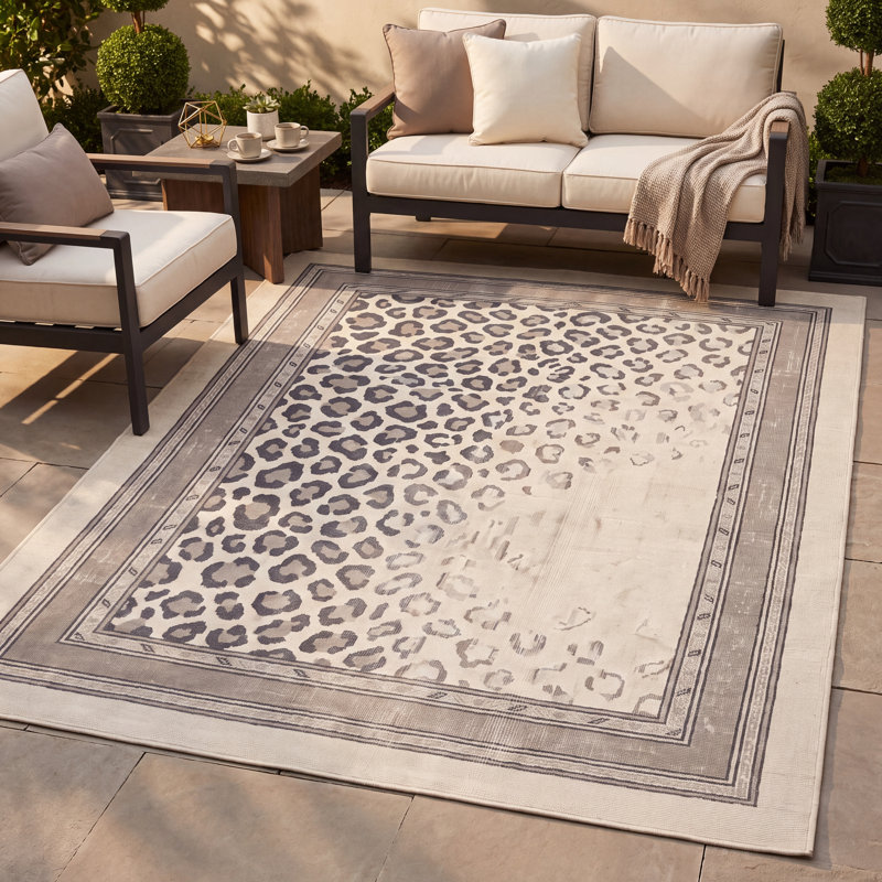 Tapis Anglesite à motifs animaux, gris, beige et crème, antidérapant, à poils courts, pour l'intérieur et l'extérieur, adapté aux animaux de compagnie, salon, chambre, salle à manger, entrée, couloir, bureau, lavable