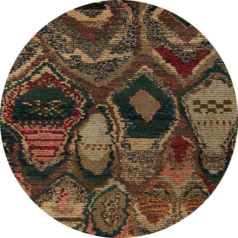 Abstract Indoor Rug, Round 8'