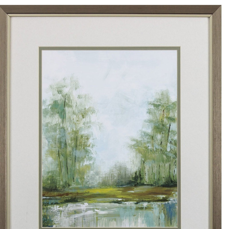 (Ensemble de deux) "Green Forest Landscape", art mural encadré