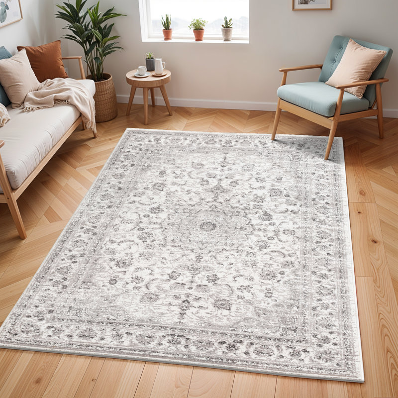 Hinderliter Light Grey/Blue/White Rug, Rectangle 200 x 274cm