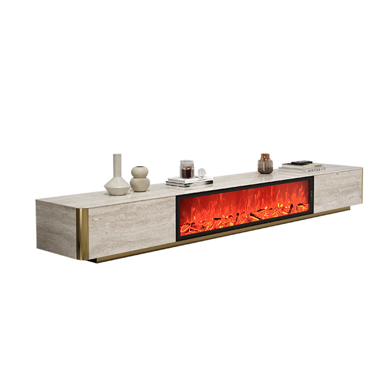 Foyer en bois manufacturé autoportant, H 14,17 po x L 94,49 po x l 15,75 po