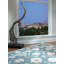 Palmettes Oriental Area Rug in Light Teal/Yellow/Khaki/Coral-1584807346