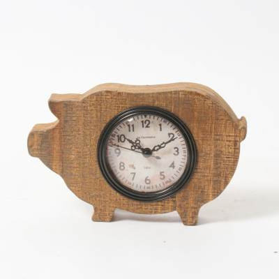 Analog Oak Wood Mechanical Tabletop Clock in