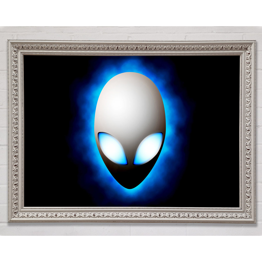 Alien Face Blue - Druck