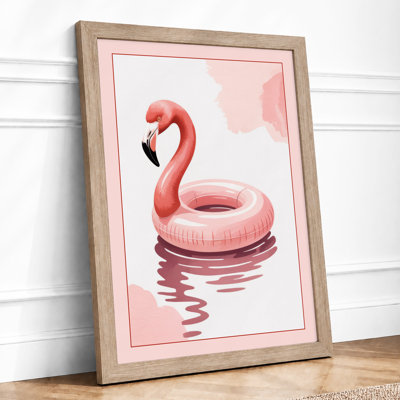 Flamingo Float Modern 1 Piece Single Picture Frame Wall Art