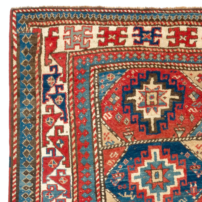 Tapis Moghan Kazak antique du 19e siècle
