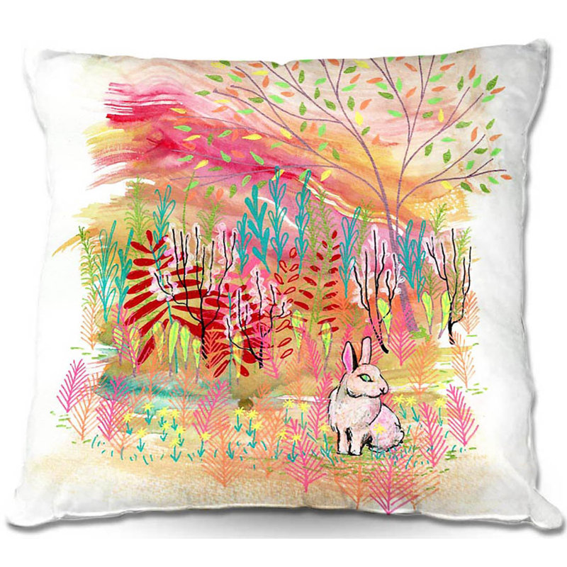Coussin décoratif lapin en coton canapé queue, 20 po x 20 po