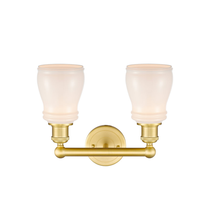 Éclairage pour meuble-lavabo à 2 lumières, Blanc, Or satiné