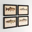 «Brier Trout Prints Under», reproduction d'art graphique encadrée