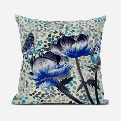 Floral Outdoor Reversible Throw Pillow