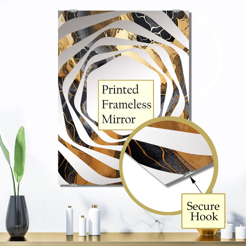 Zavarce - Miroir abstrait fractal mural MIR137712, 32 po x 24 po