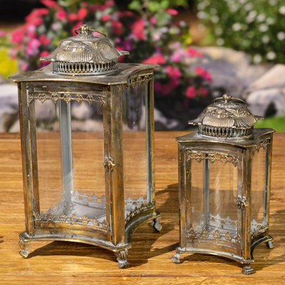 Frankfurt Iron/Glass Terrariums (Set of 2)