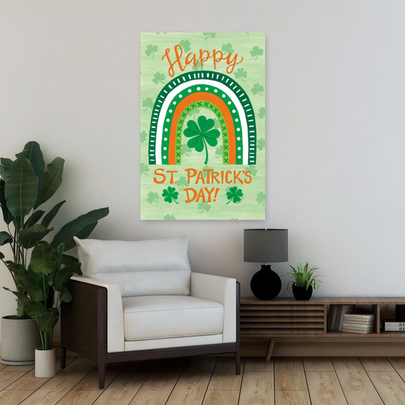 Paysage de printemps abstrait arc-en-ciel de St. Pat's, H 36 po x l 24 po