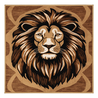 Washable Lions Big Cats Area Rug