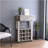Memphis Bar Cart, Twelve Built-In Wine Rack, Four Legs, One Open Shelf -Light Gray