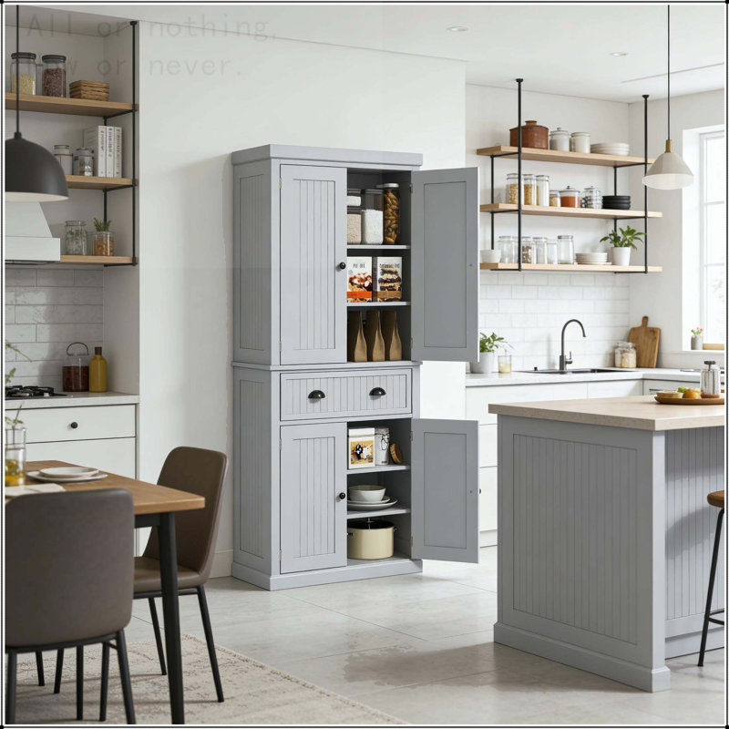 Armoire haute avec panneaux de lambris - H 72 po