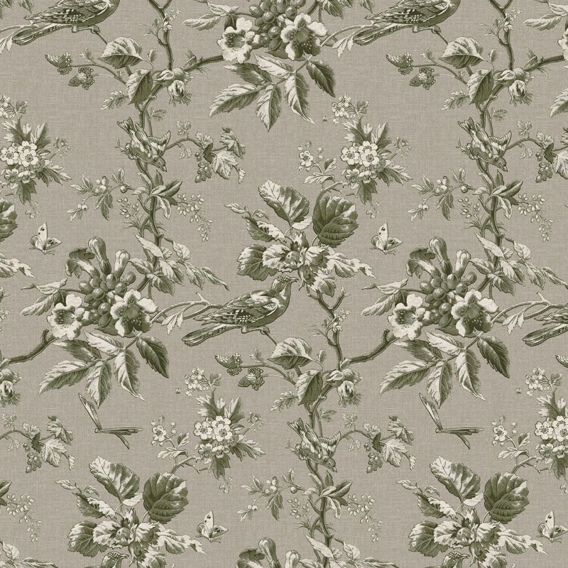 Stoffer Home x Cloth & Company Gail Dining Chair, Michigan Bird Toile Olive