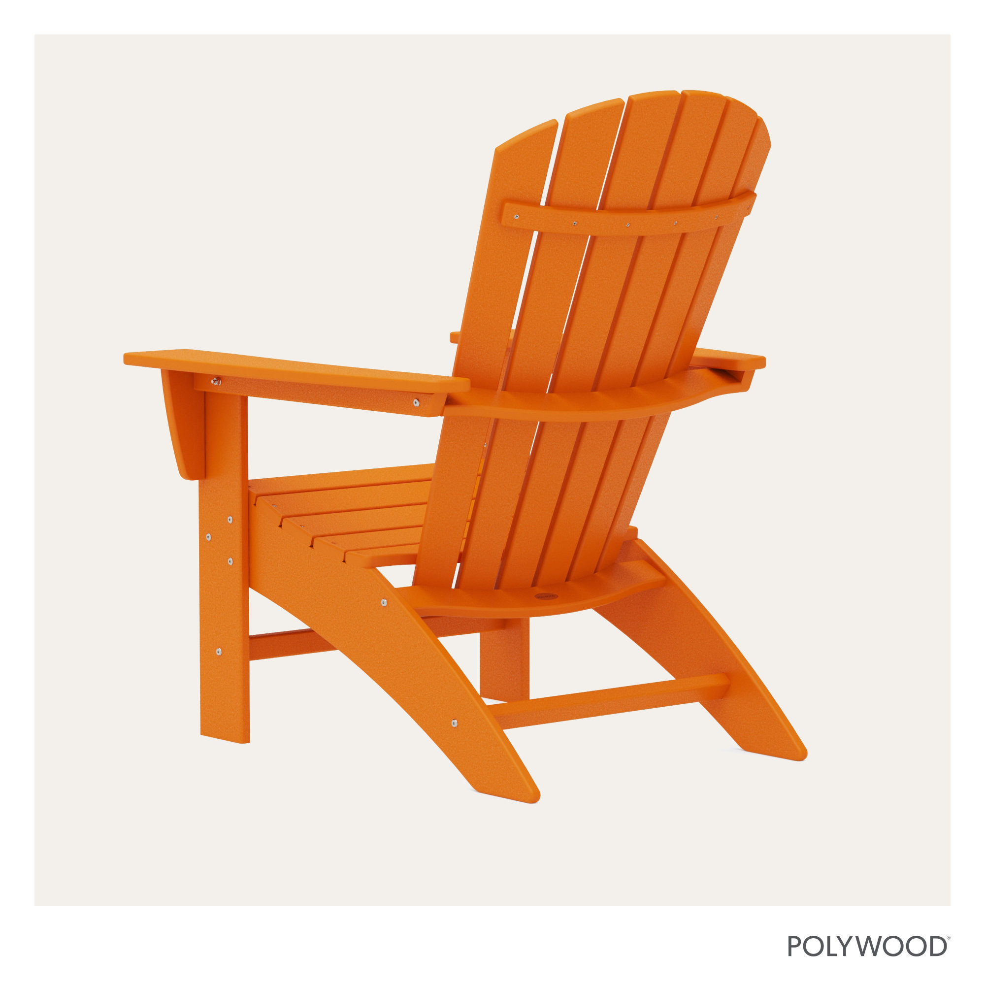 POLYWOOD Nautical Curveback Adirondack Chair, Tangerine