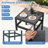 3 Piece Patio Furniture Set with 2 Modern Rattan Armchair & 25" Squire Side Table Black