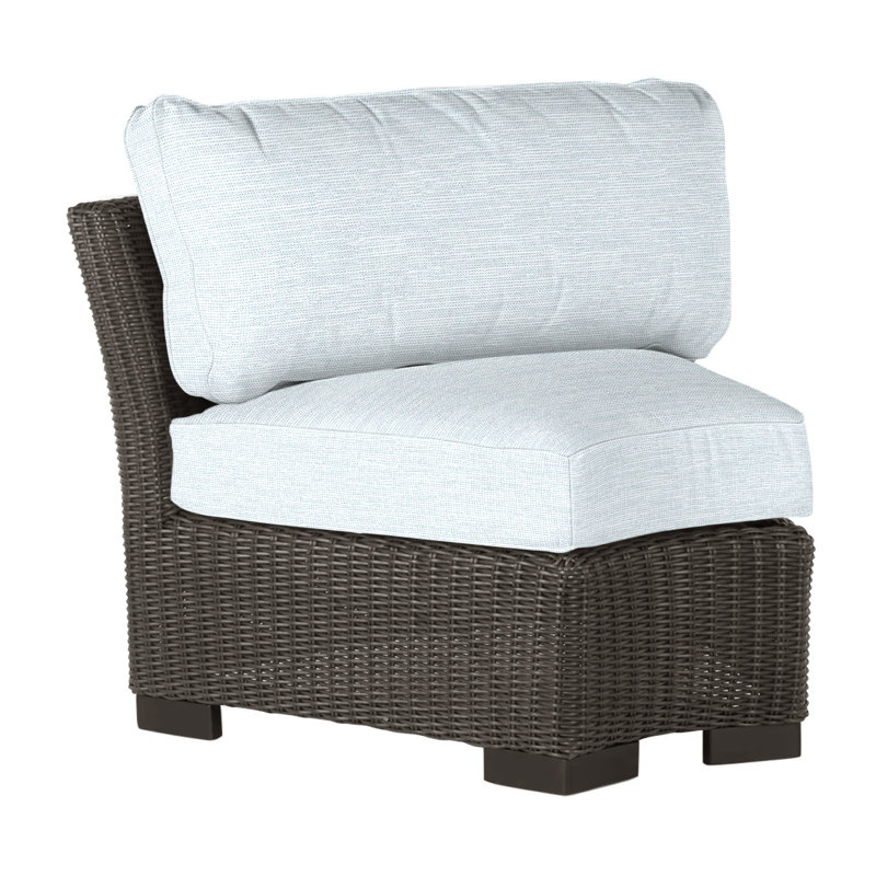 Club Woven Patio Chair with Cushions, Black Walnut, No Welt, Rollo Cream