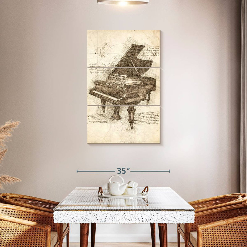 Vieux piano à queue Abarca, H 45 po x l 28 po