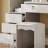 Vanity Desk Set With Sliding Lighted Mirror, Makeup Dressing Table With 4 Drawers & 9 Storage Spaces, Hidden Compartments And Cushioned Stool, White Beauty Furniture For Bedroom