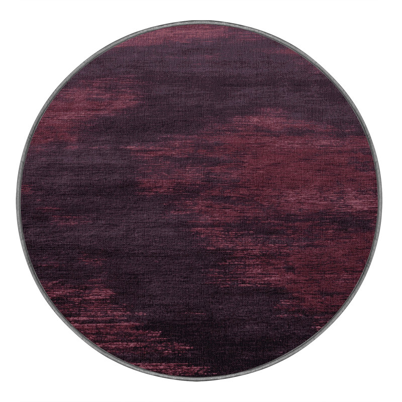 Tapis abstrait lavable à la machine, Rond 5 pi