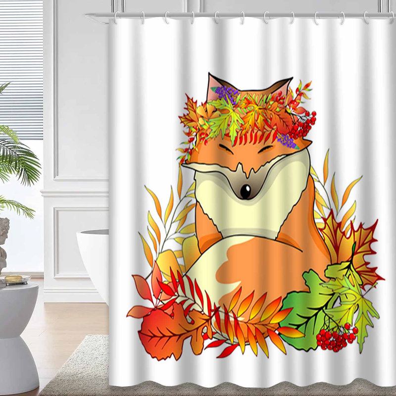 Rideau de douche avec 12 crochets Fox, L 72 po x l 84 po