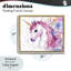 Licorne à crinière rose avec cadre flottant étoiles, design Creative Studio-469928493-469928489