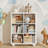 31.42 "W X 11.73" D X 41.34 "H Wooden Bookcase With 6 Cube Storage, Book Organizer, Toy Storage Cabinet With Sphere Foot For Living Room, Playroom, Nursery-2034660545
