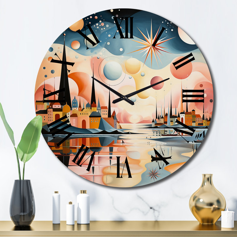 Betio - Horloge murale paysage abstrait, Grand