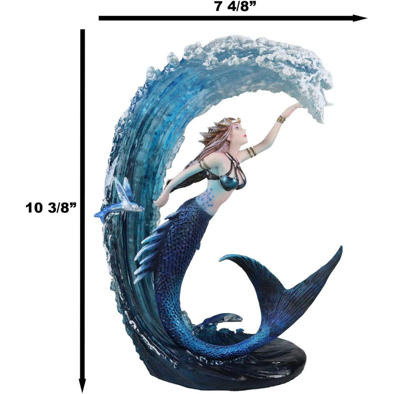 «Hellstrom Anne Stokes», art fantastique, sirène élémentaire de l'eau, surfant sur les vagues, aqua, esprit magique, figurine de collectionneur d'eau