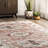 Deandra Distressed Vintage Medallion Bordered Area Rug-649654640