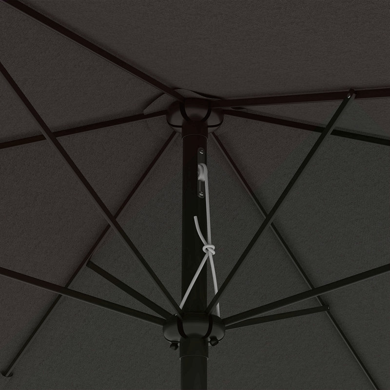 Parasol de marché d'extérieur rectangulaire de 6,5 pi x 10 pi avec manivelle et inclinaison à bouton-poussoir, Gris