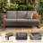 Allcot Patio Outdoor PE Wicker Sofa With Cushions-594038445-541013431