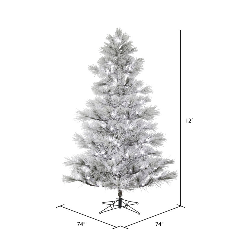 12' Lighted Pine Christmas Tree