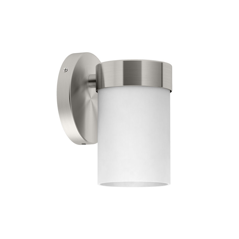 Glam 1-Light Bath Sconce | Wall Mount Bathroom Vanity Light Fixture with Frosted Glass, Satin Nickel