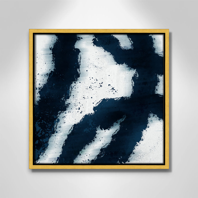 Striking Lines " Striking Lines " Painting Print, 13.5" H x 13.5" W x 2" D, Gold Framed Canvas