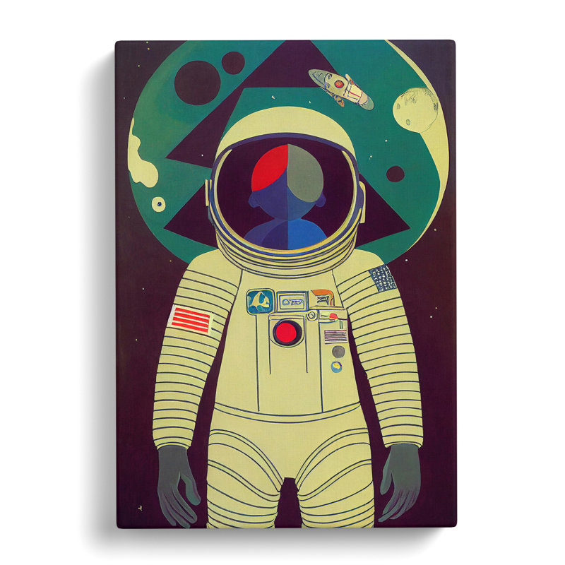 XC1022-3779X Retro Astronaut No.4 - Wrapped Canvas Print, 60cm H x 40cm W x 3cm D