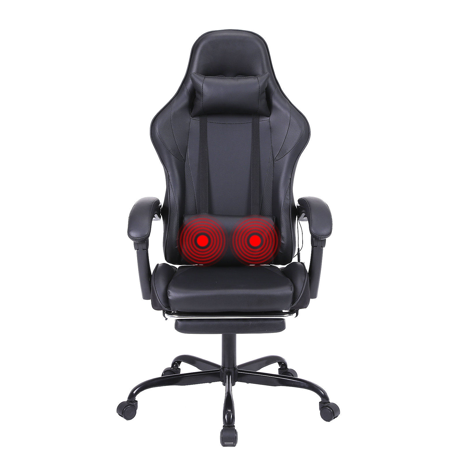 Inbox Zero Ergonomic Gaming Chair Faux Leather Reclining Swiveling PC & Racing Massage Video Game Chair with Footrest & Reviews | Wayfair