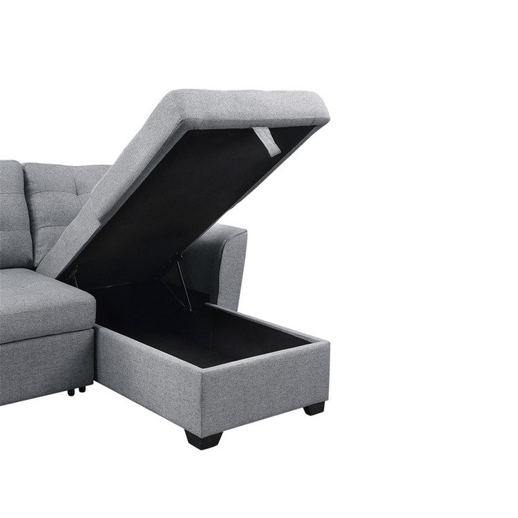 Latitude Run® Fabric Sleeper Sectional Sofa with Reversible Storage Chaise