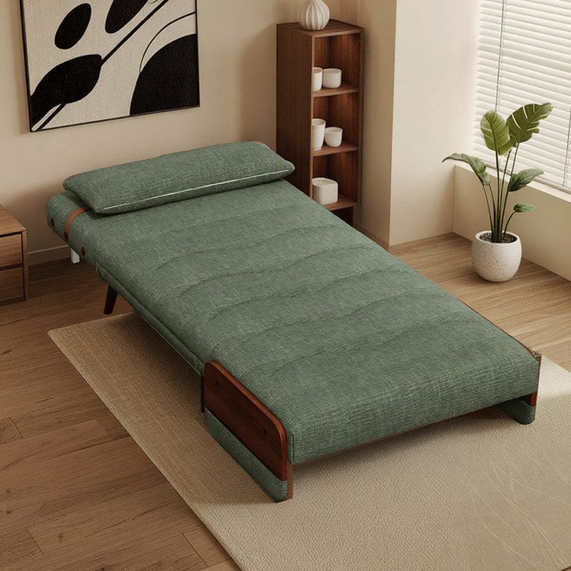 Space Saving Folding Convertible Chair, Metre Wide, Converts to Single Bed, Adjustable Recliner with Armrests for Small Spaces, Living Room, Apartment, Study