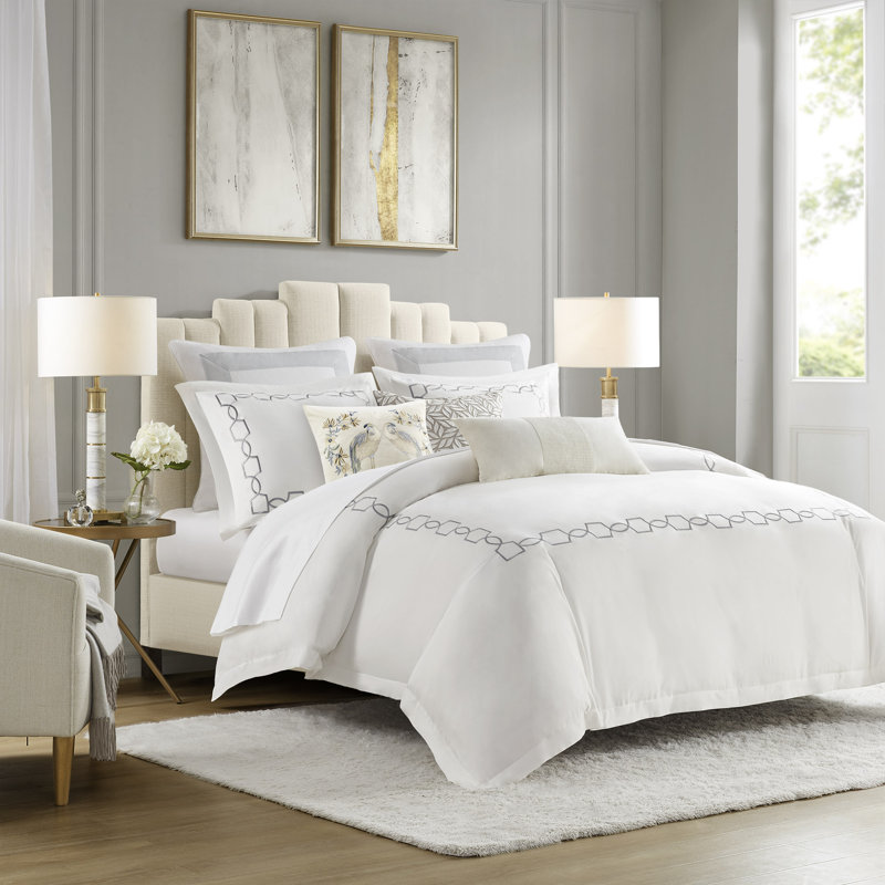 Ensemble de housse de couette en rayonne de bambou 3 pièces Gracie Mills Tenebris, Housse de couette pour lit double