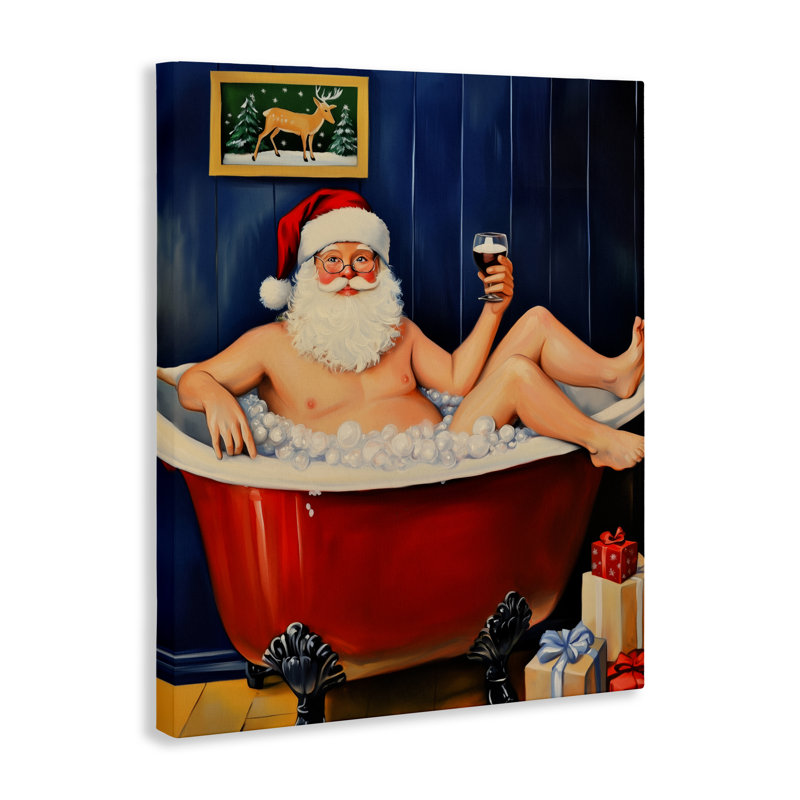 «Joyful Bathaign Santa» par Arlington Prints, H 30 po x l 24 po