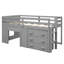 Lit mezzanine simple avec armoire et tablette - gris-1976283201