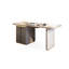 Bureau rectangulaire gris en bois manufacturé avec 3 tiroirs-109590579-109590583