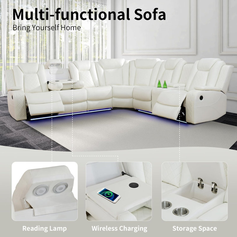 Power Sectional Recliner Sofa Set