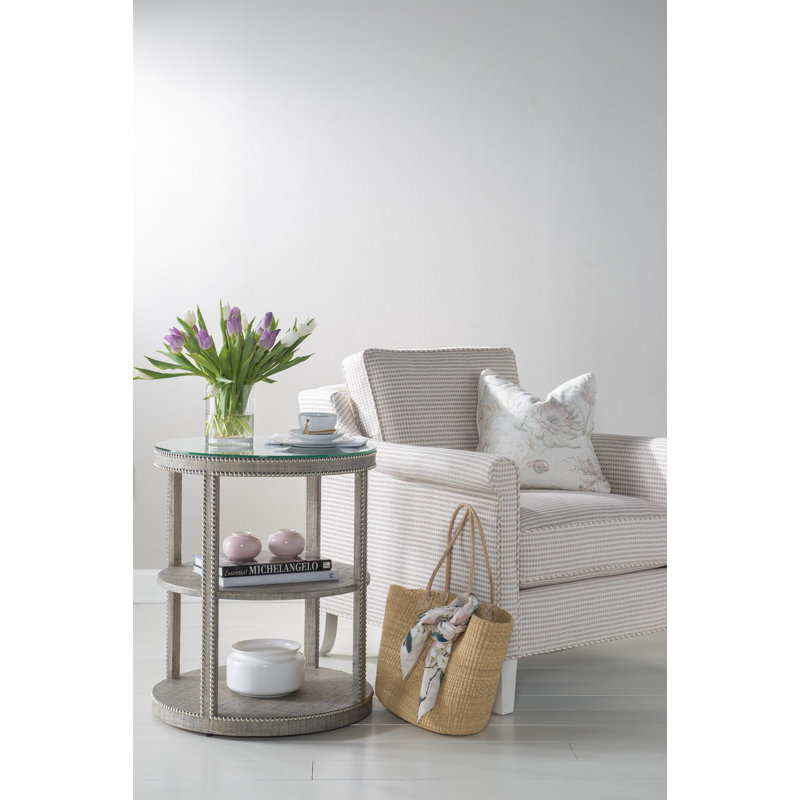 Caribe Glass End Table, French Gray