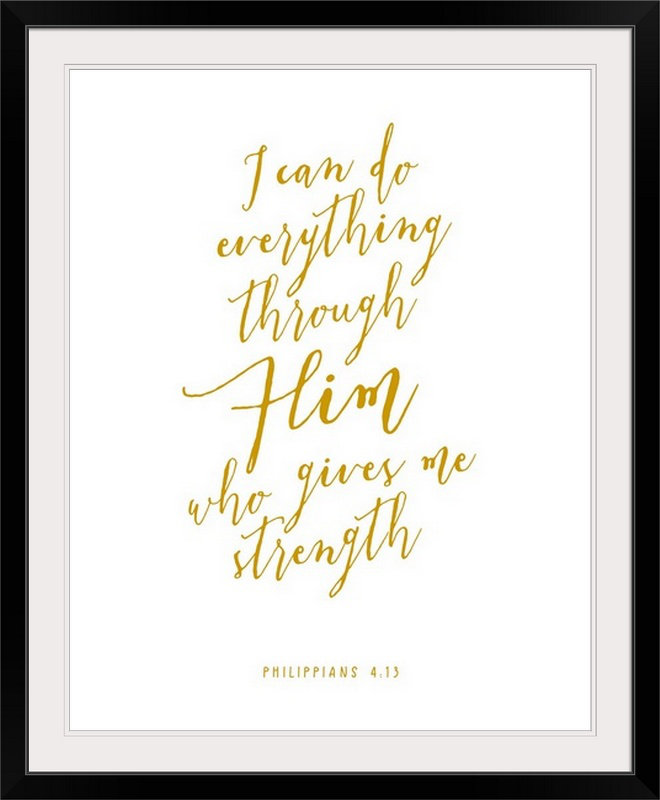 " Philippians 4:13 - Scripture Art ", 23" H x 20" W x 1" D, Black Frame