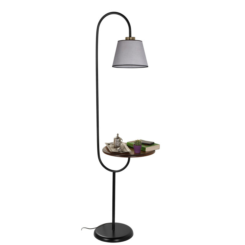 Brentley 160cm Tray Table Floor Lamp, Grey